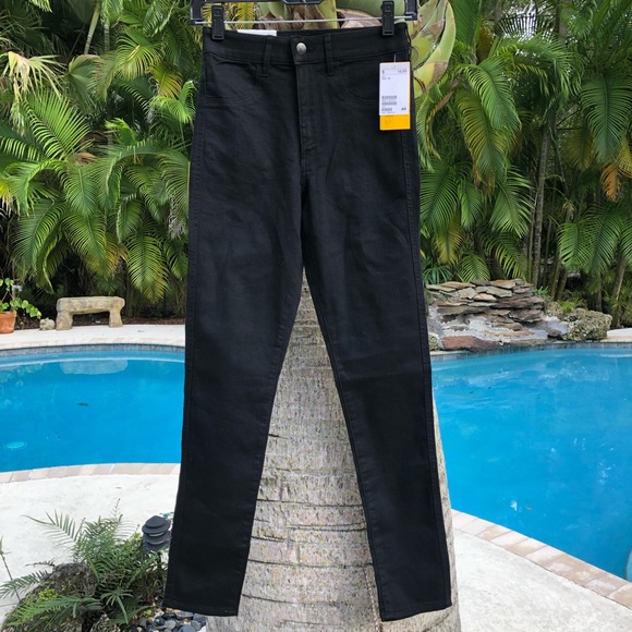 Black High Waisted Skinny Jeans - Picture 1 of 4